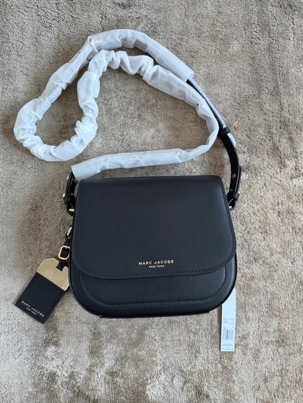 NWT! Marc Jacobs Black Leather Crossbody Saddle Shoulder Bag